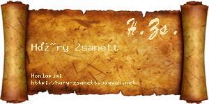 Háry Zsanett névjegykártya